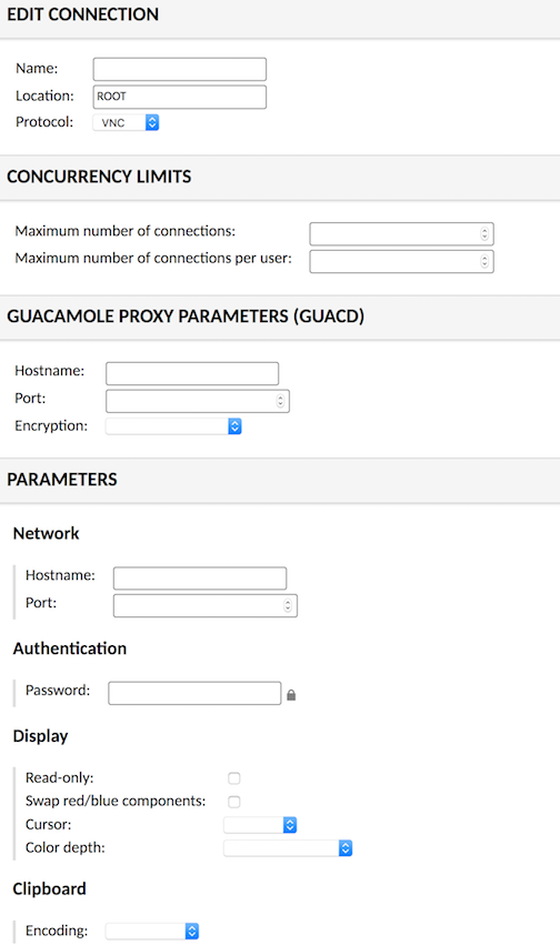 Guacamole VNC Configuration