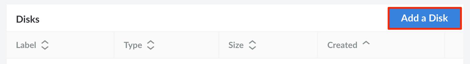 Screenshot of the Add a Disk button